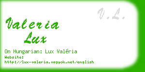 valeria lux business card